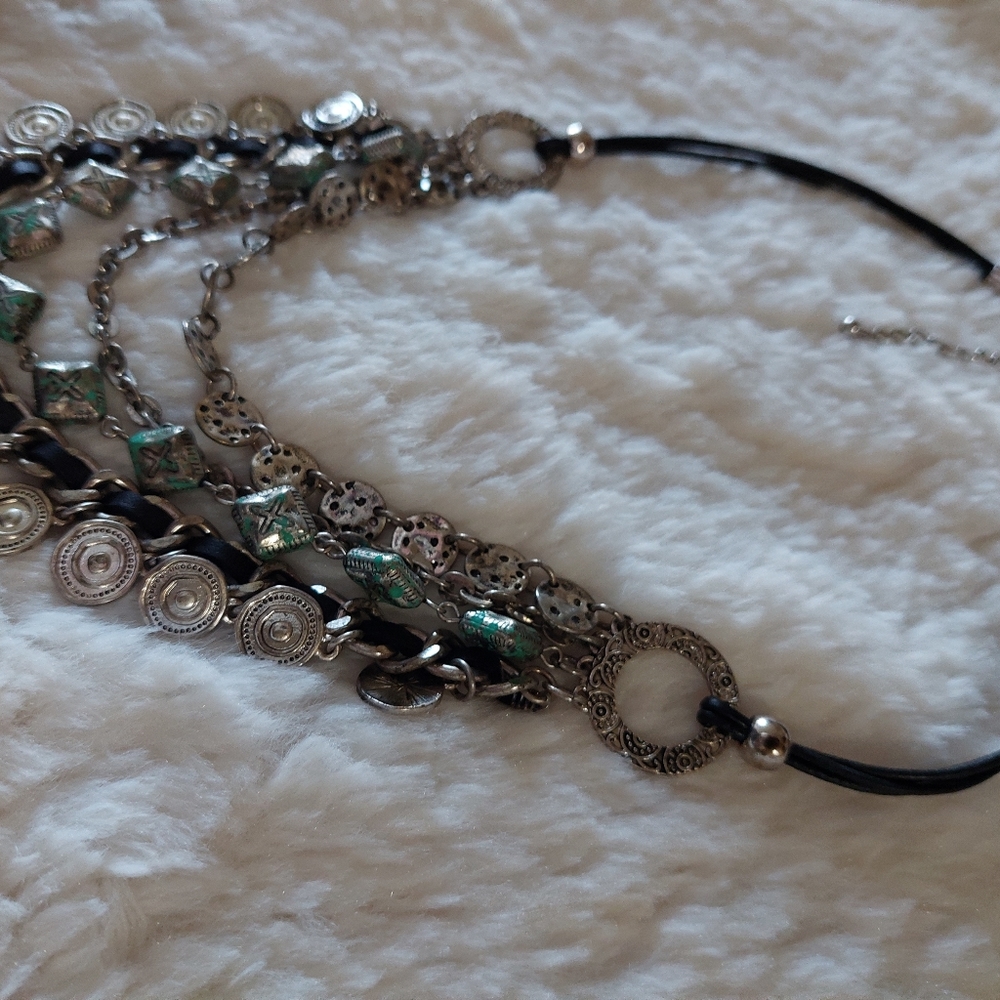 Boho Layered Multi Tiered Chain Draped Necklace - image 5